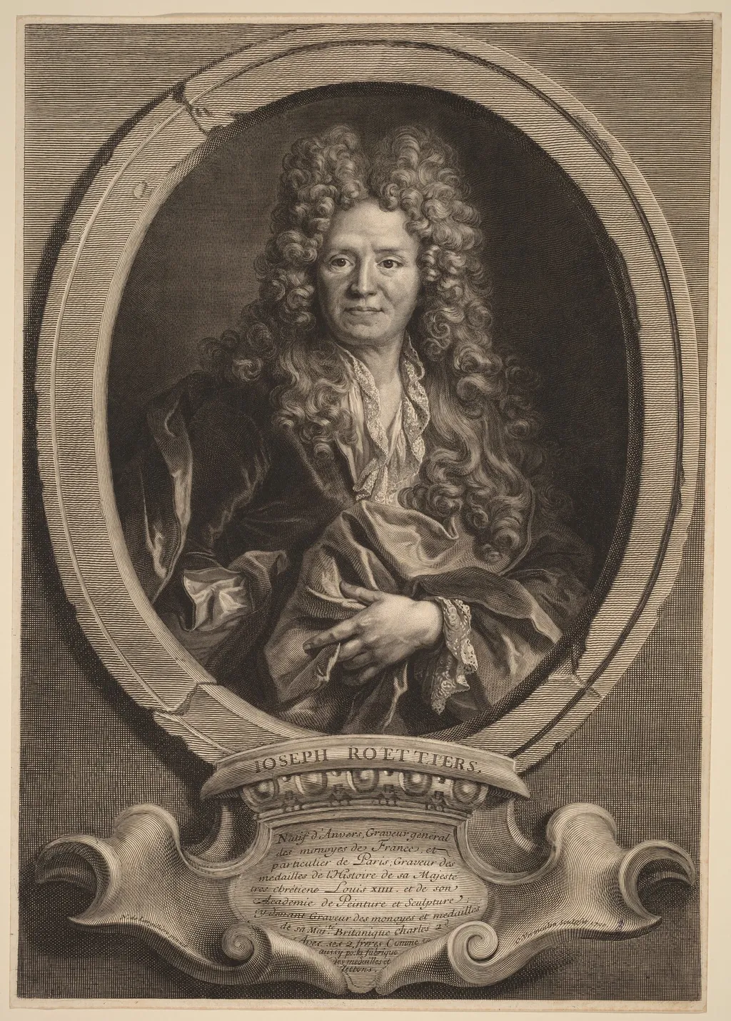 Joseph Roettiers, by Cornelis Vermeulen, ink, 1700
