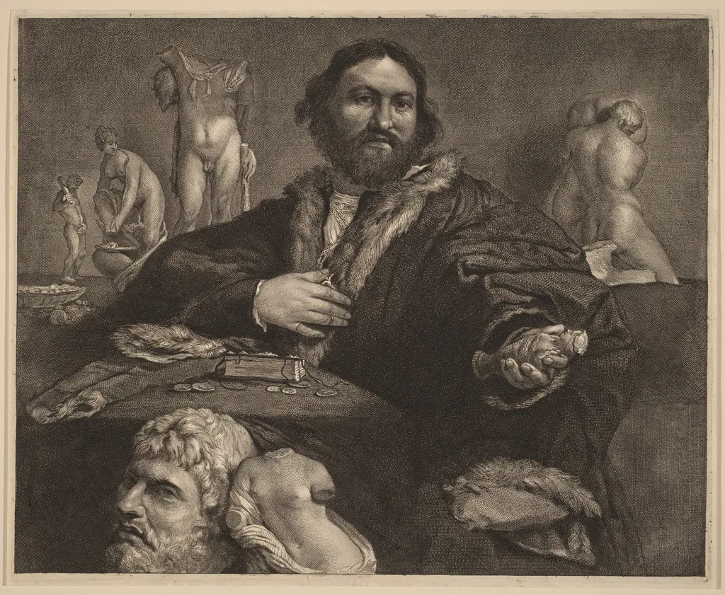 Andrea Odoni, by Cornelis Visscher, ink, 1660