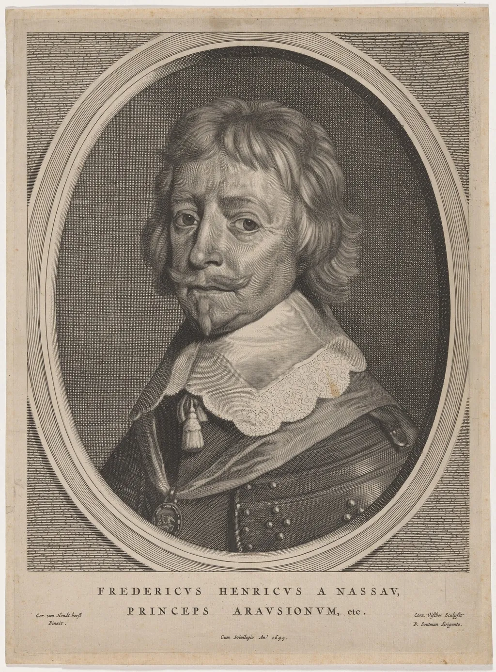 Frederick Henry of Orange, by Cornelis Visscher, ink, 1649