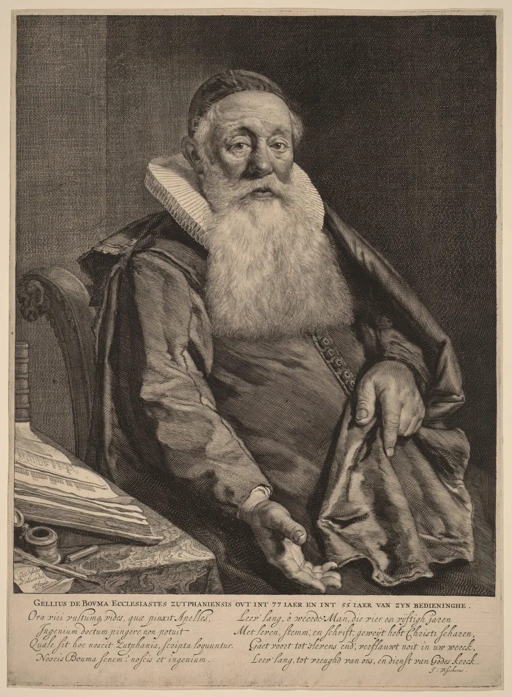 Gellius de Bouma, by Cornelis Visscher, ink, 1646