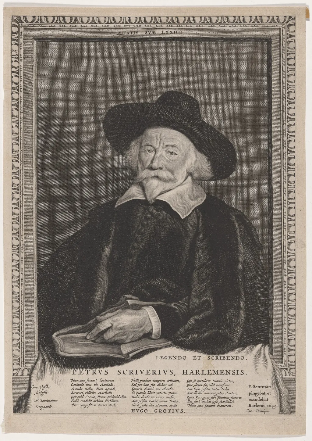 Peter Scriverius, Dutch Historian, by Cornelis Visscher, ink, 1649