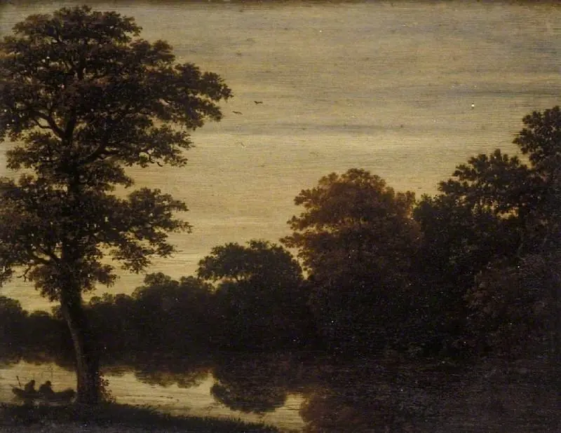 River scene, by Cornelis Vroom