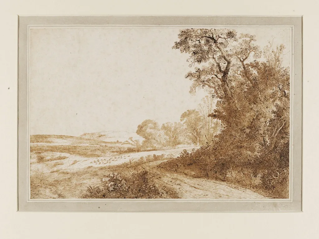 Road by woods and fields, by Cornelis Vroom, 1625