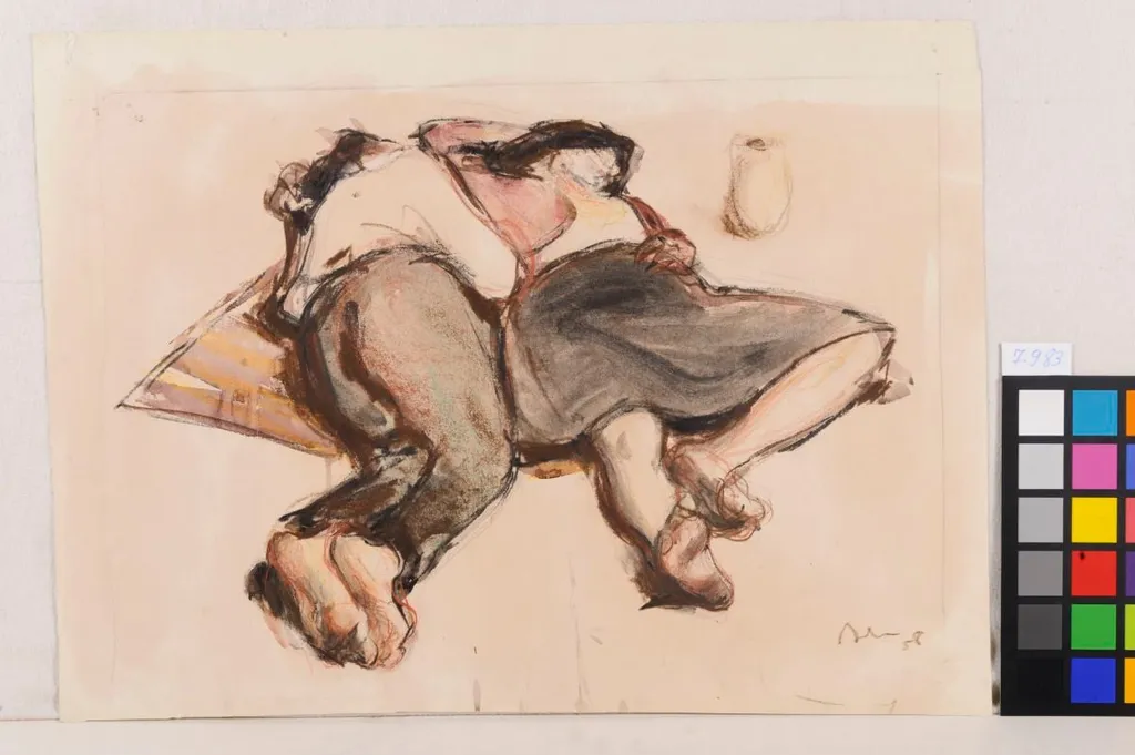 Oameni dormind, by Corneliu Baba, 1958