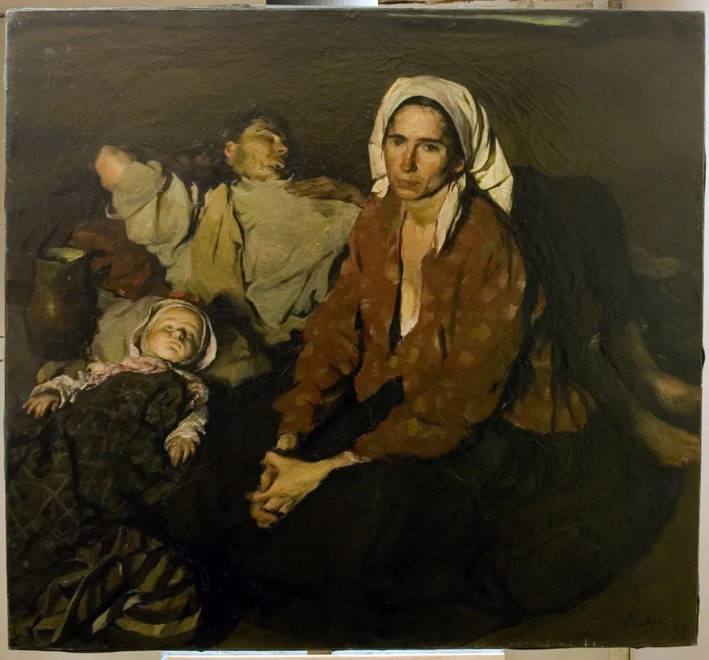 Odihnă la câmp (din seria „1907”), by Corneliu Baba, 1956