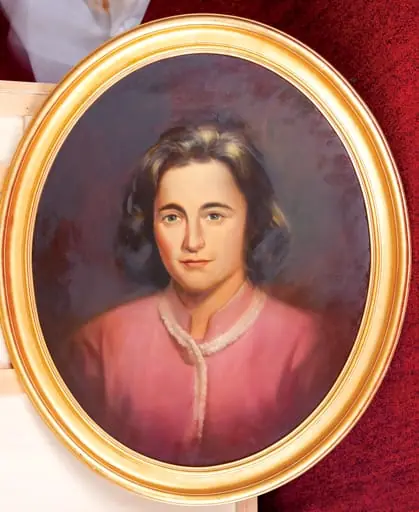 Tablou, ulei pe pânză, portret Elena Ceaușescu, atribuit Corneliu Brudașcu. Oferit de Uniunea Artiștilor Plastici (1979)., by Corneliu Brudașcu