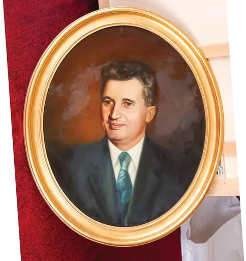 Tablou, ulei pe pânză, portret Nicolae Ceaușescu, atribuit Corneliu Brudașcu. Oferit de Uniunea Artiștilor Plastici (1979)., by Corneliu Brudașcu