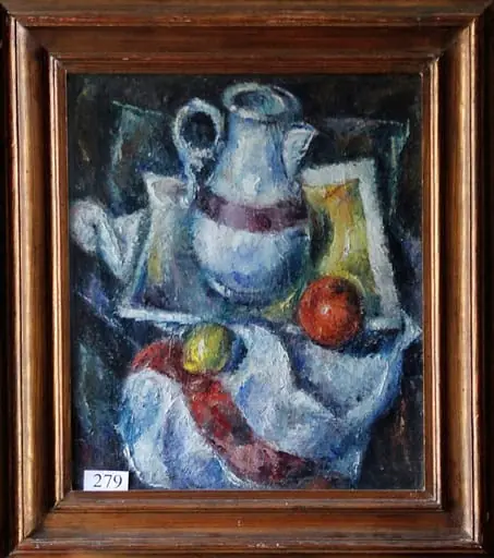 Natură moartă cu mere și ceainic, by Corneliu Michăilescu