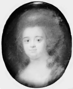 Portræt af Kammerherreinde Johanne de Svanenskjold f. Neergaard, by Cornelius Hoeyer