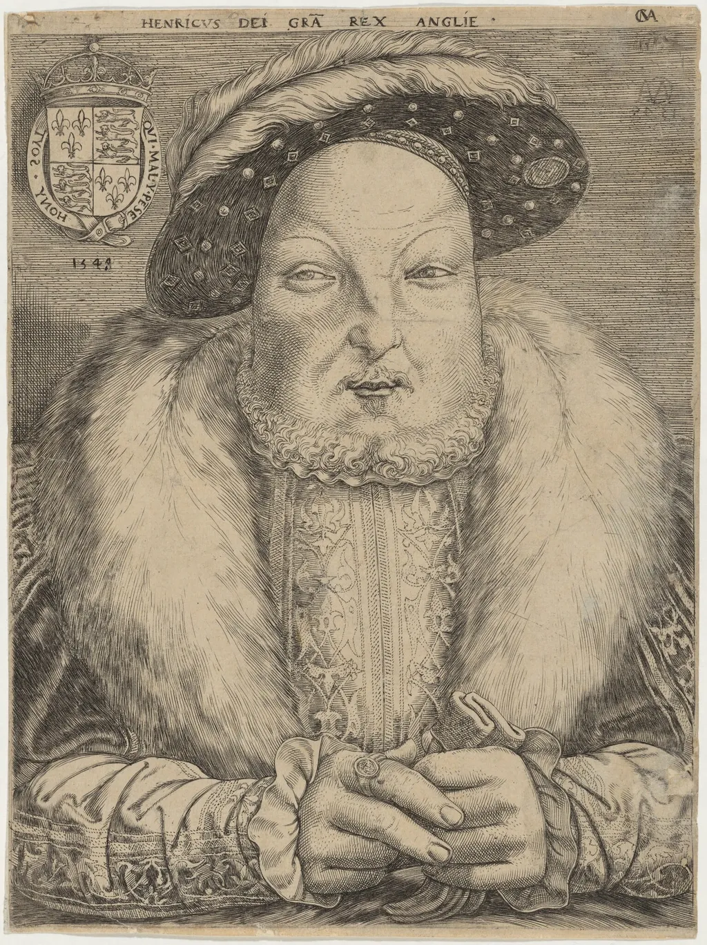 Henry VIII, by Cornelius Matsys, ink, 1548