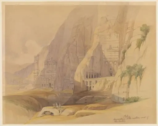 Petra  Excavations at the eastern end of the Valley, by Cornelius Pearson
