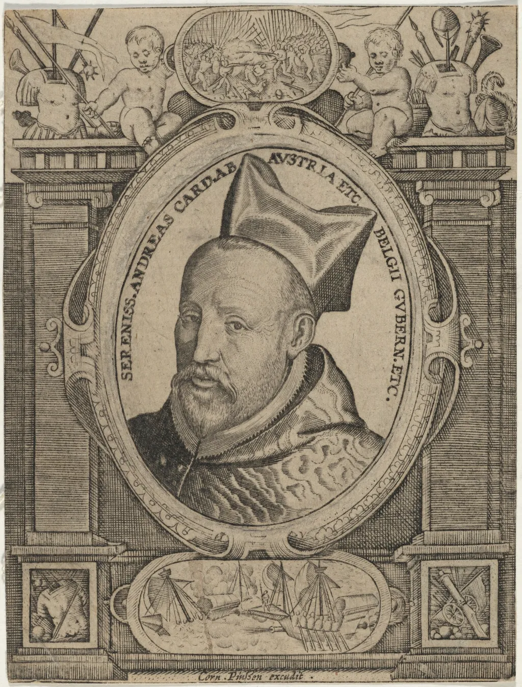 Andreas, Cardinal of the Holy Roman Empire, by Cornelius Pinssen, ink