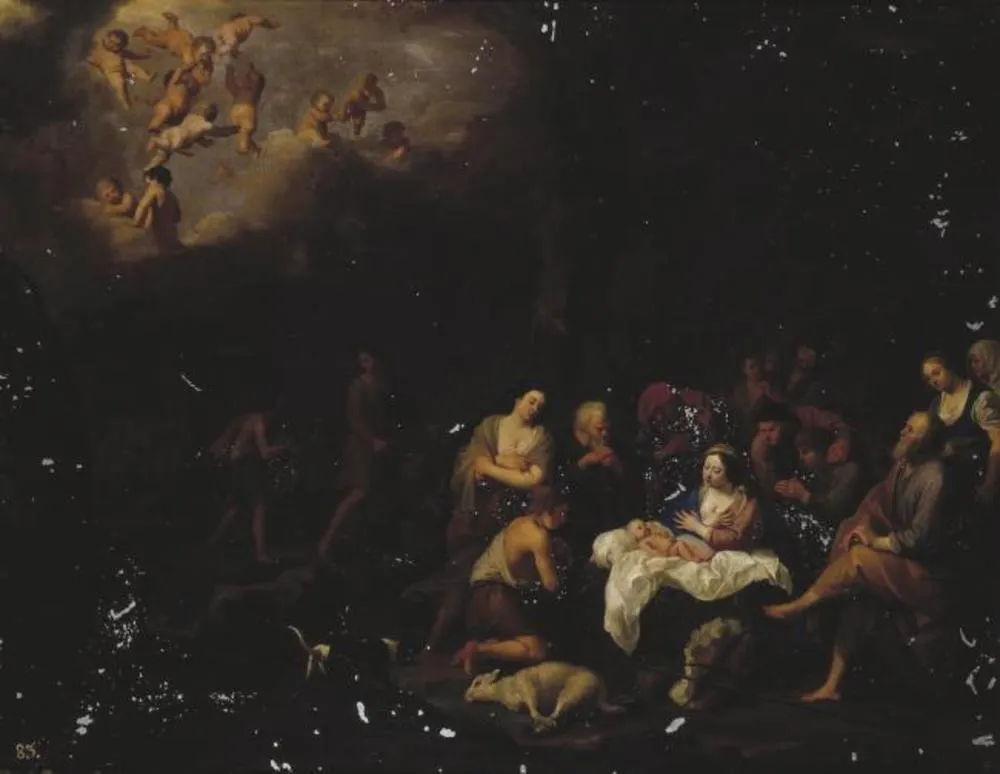 Adoration of the Shepherds, by Cornelius van Poelenburgh, unspecified, 1650
