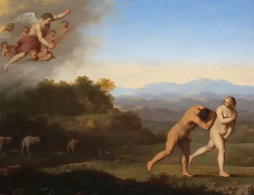 De verdrijving uit het paradijs, by Cornelius van Poelenburgh