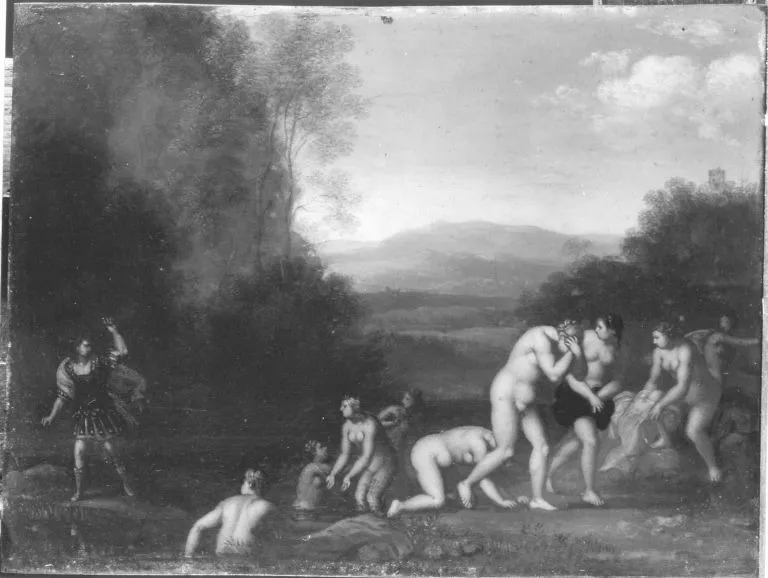 Diana im Bade und Aktäon (Schule), by Cornelius van Poelenburgh, unspecified, 1630