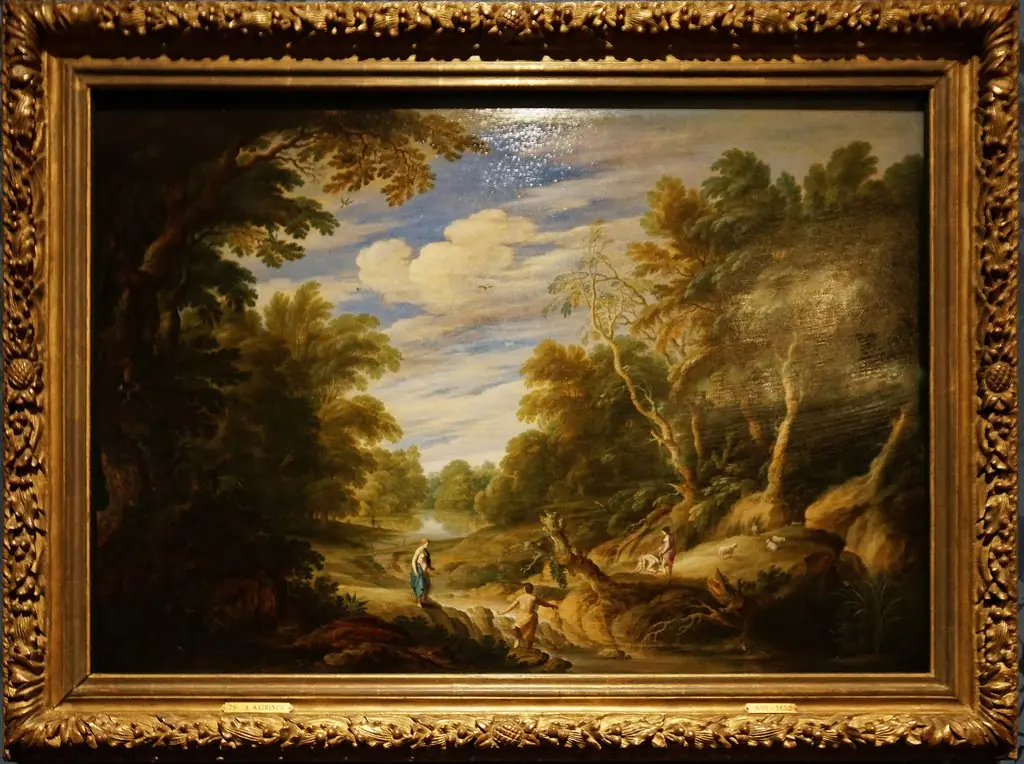 Forest landscape with figures, by Cornelius van Poelenburgh