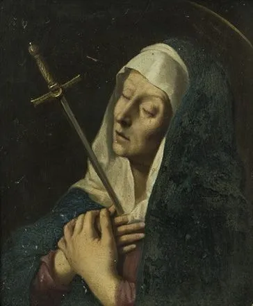 Mater Dolorosa, by Cornelius van Poelenburgh, oil, 1630