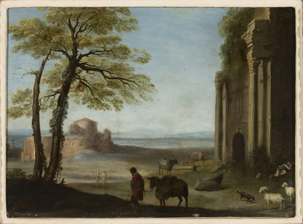 Pastoral landscape, by Cornelius van Poelenburgh
