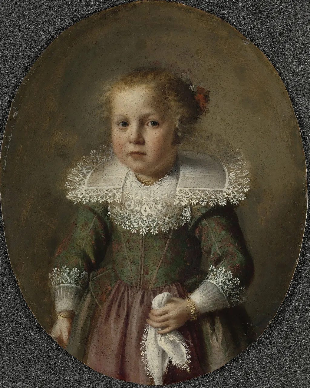 Portrait of Josina Cornelisdr van Esch, by Cornelius van Poelenburgh, oil, 1632