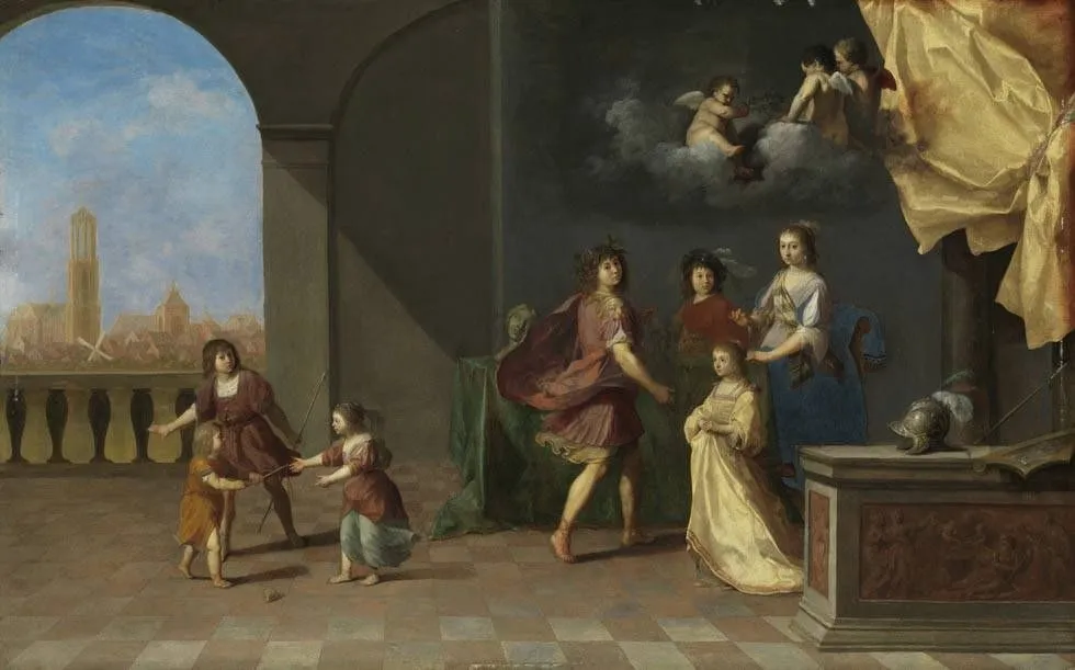 Portrait of the children of Frederik V of the Palatine and Elizabeth Stuart (?), by Cornelius van Poelenburgh, oil, 1630