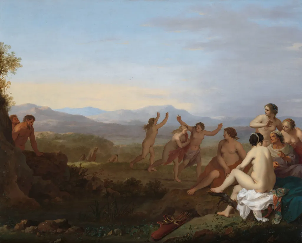 Satyrs Spying on Nymphs, by Cornelius van Poelenburgh, oil, 1627