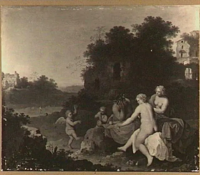 Sine Cerere et Baccho friget Venus, by Cornelius van Poelenburgh