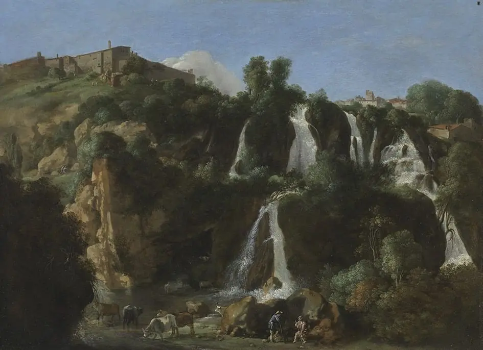 The Tivoli waterfalls, by Cornelius van Poelenburgh
