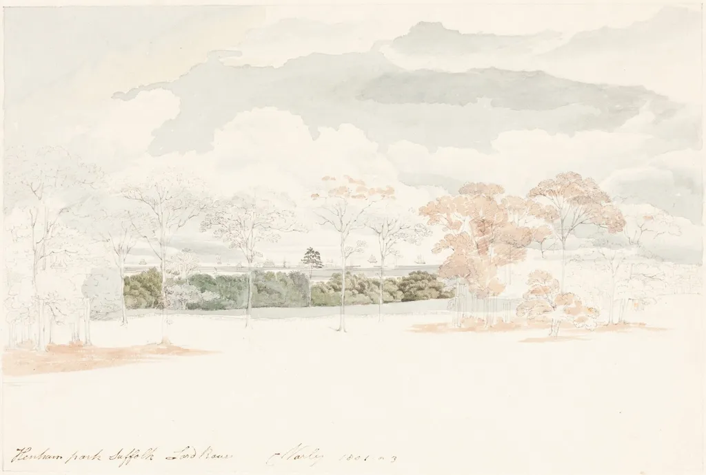 Henham Park, Suffolk, by Cornelius Varley, graphite, 1802