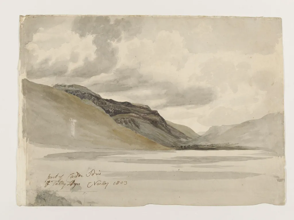 Part of Cader Idris and Tal-y-Llyn, by Cornelius Varley, watercolor, 1803