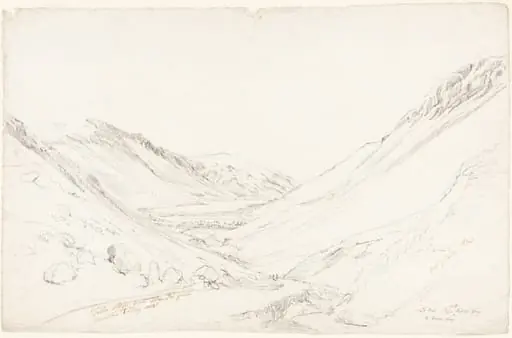 Tally Llyn from Llyn Trigrain, by Cornelius Varley