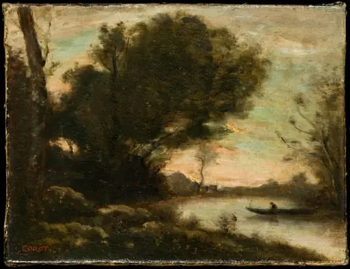 Kalastaja rannalla, by Corot Camille Jean-Baptiste väitetty