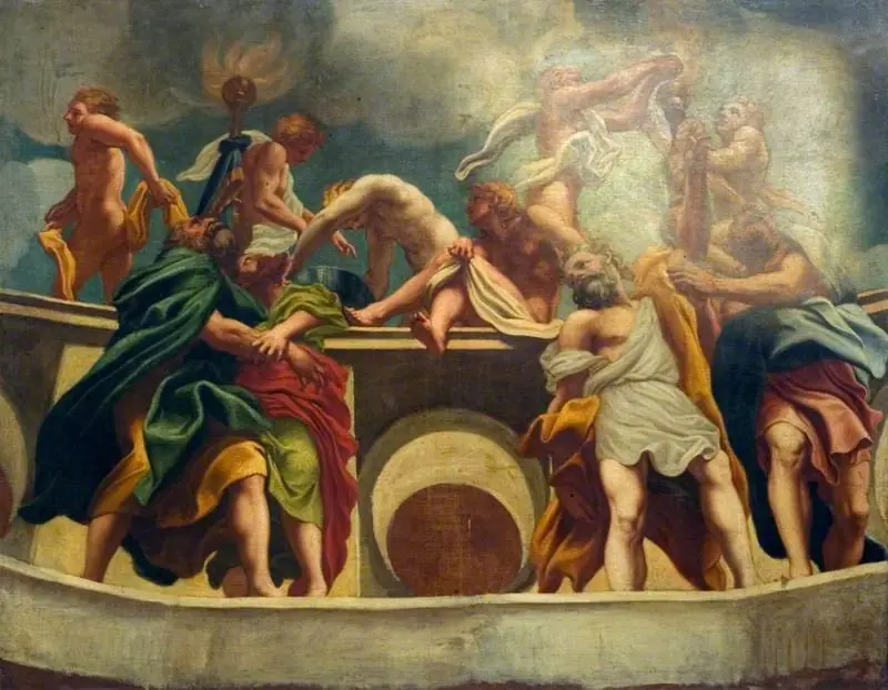 Apostles and Angels at the Assumption (copy of the fresco in the cupola of Parma Cathedral), by Correggio