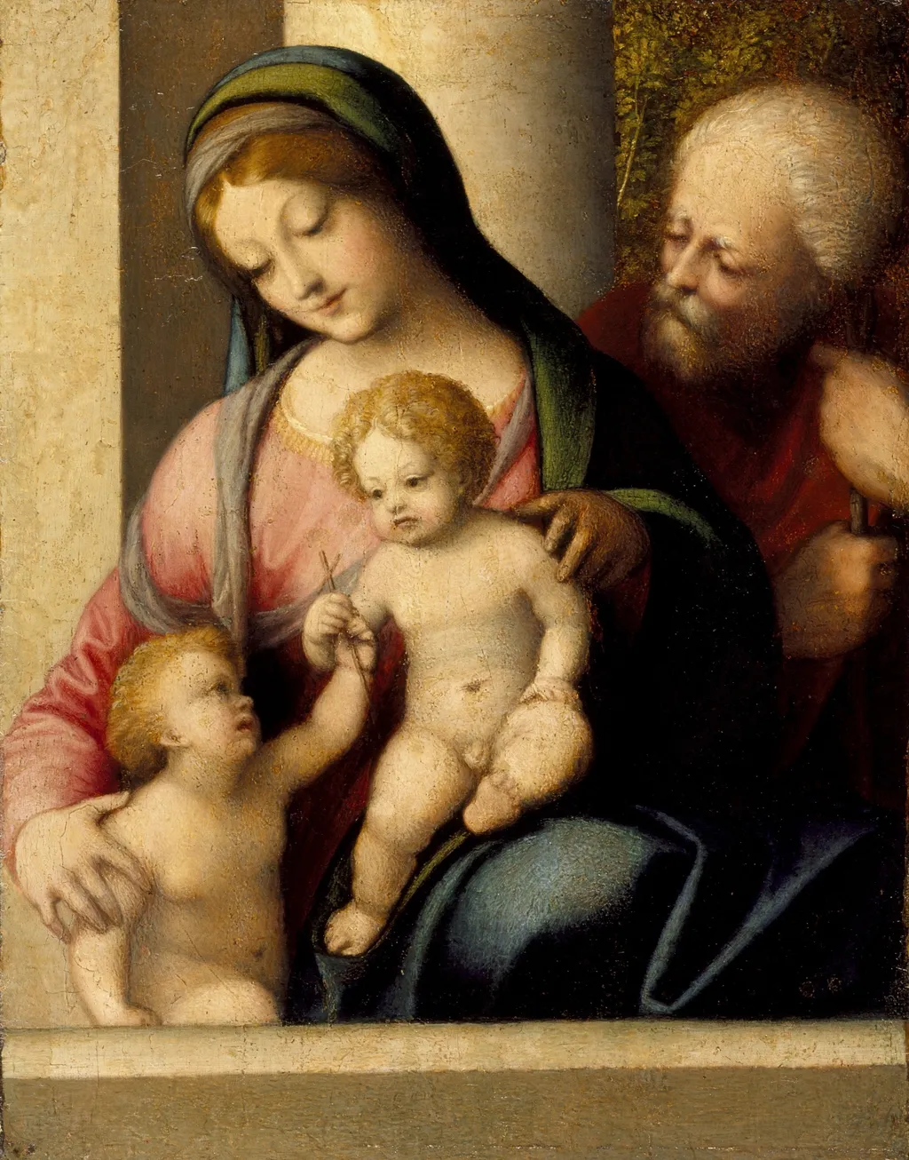 Holy Family with the Infant St. John, by Correggio, oil, 1514
