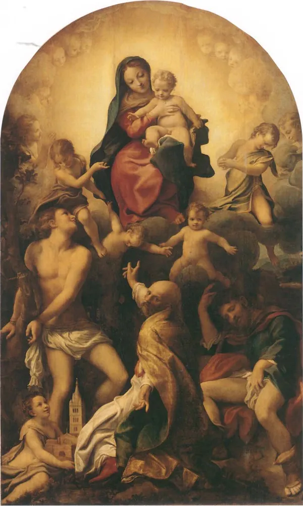 Madonna of Saint Sebastian, by Correggio, oil, 1524