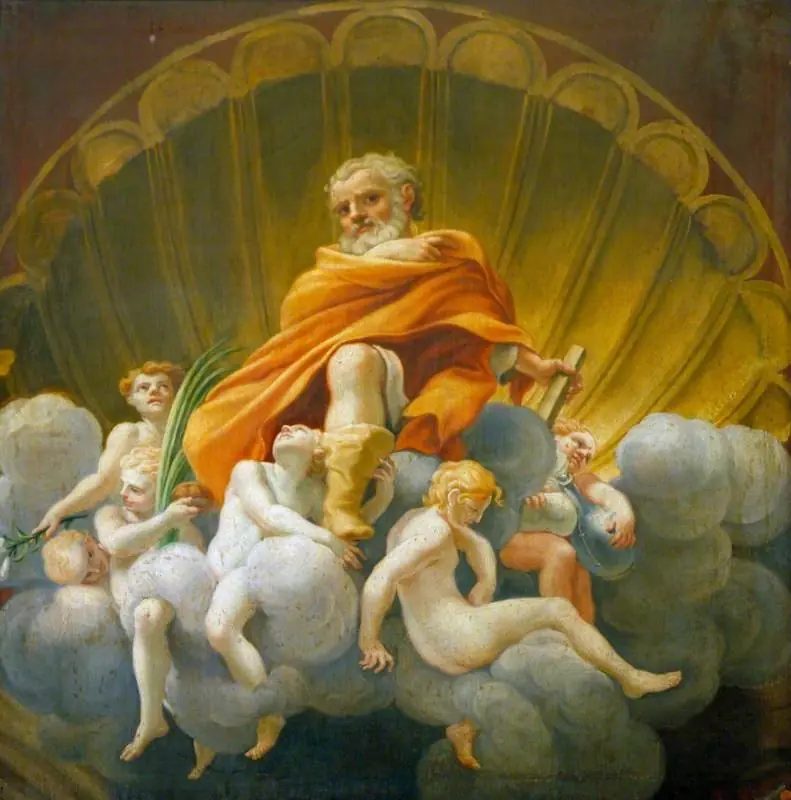 Saint Thomas Surrounded by Angels (copy of the fresco in the cupola of Parma Cathedral), by Correggio