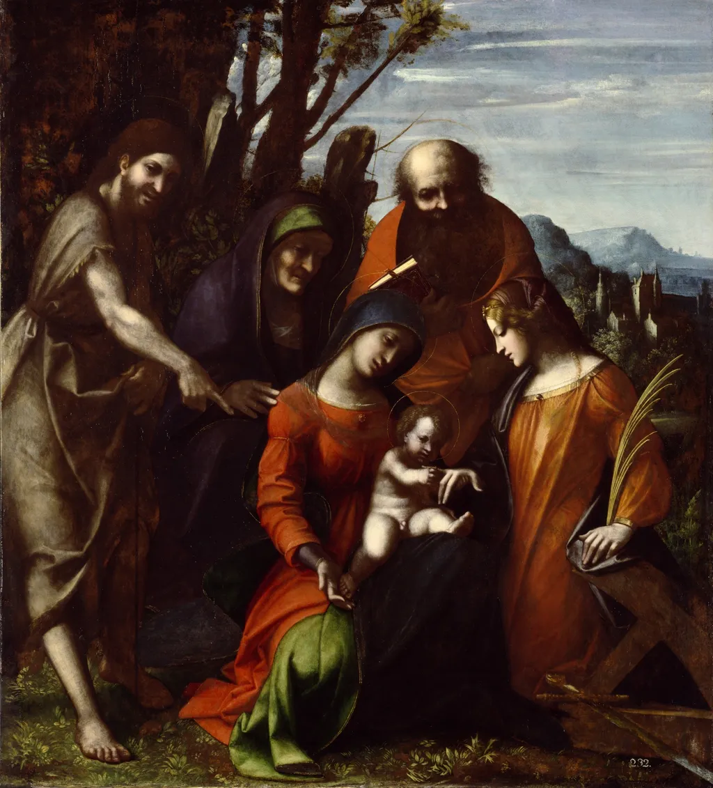 The Mystic Marriage of Saint Catherine, by Correggio, oil, 1512