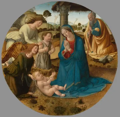 De aanbidding van het Christuskind, by Cosimo Rosselli