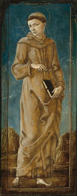 Saint Francis [far left panel], by Cosimo Tura