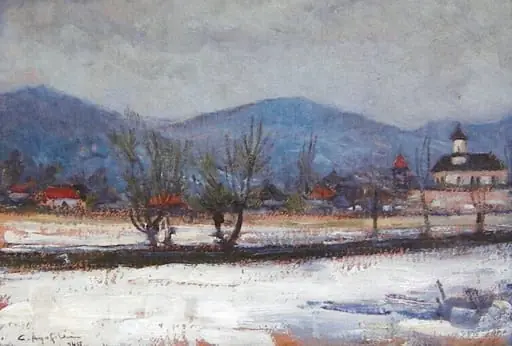 Pesaj sătesc cu biserică, by Costache Agafiței
