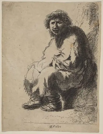 Beggar Seated on a Bank, by Costantino Cumano