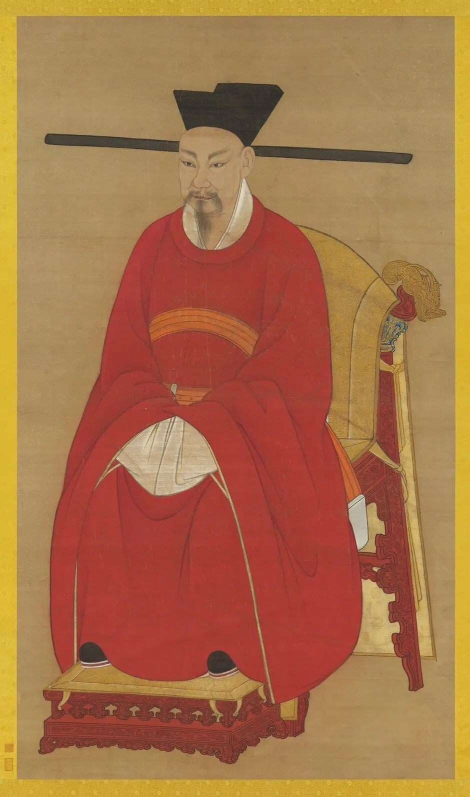 宋理宗坐像 軸, by court painter, unspecified, 1205