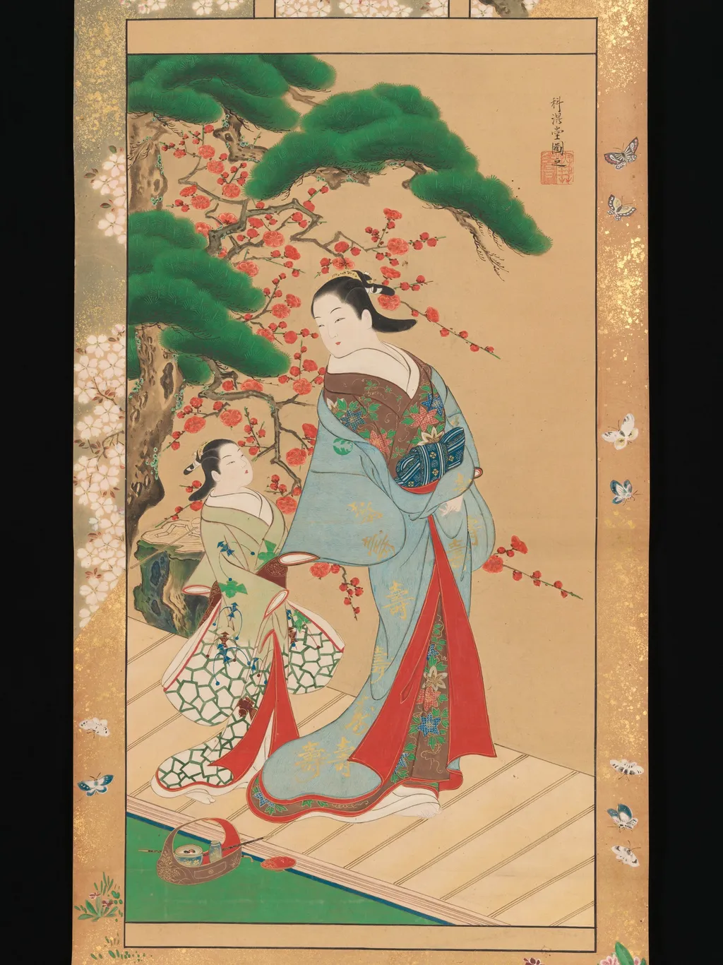 Courtesan and Attendant in Early Spring, unspecified, 1726