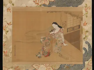 Courtesan Enjoying a Cool Summer Evening, by Ogawa Haritsu