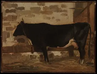 Cow in a Barn, by Jean Baptiste Camille Corot