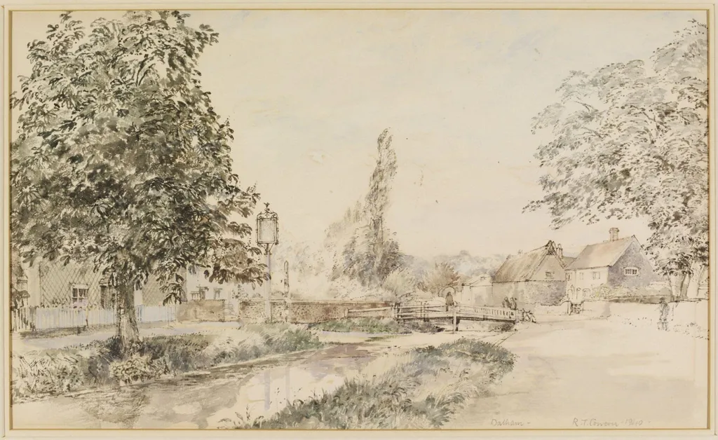 Dalham (the footbridge), by Cowern, watercolor, 1940