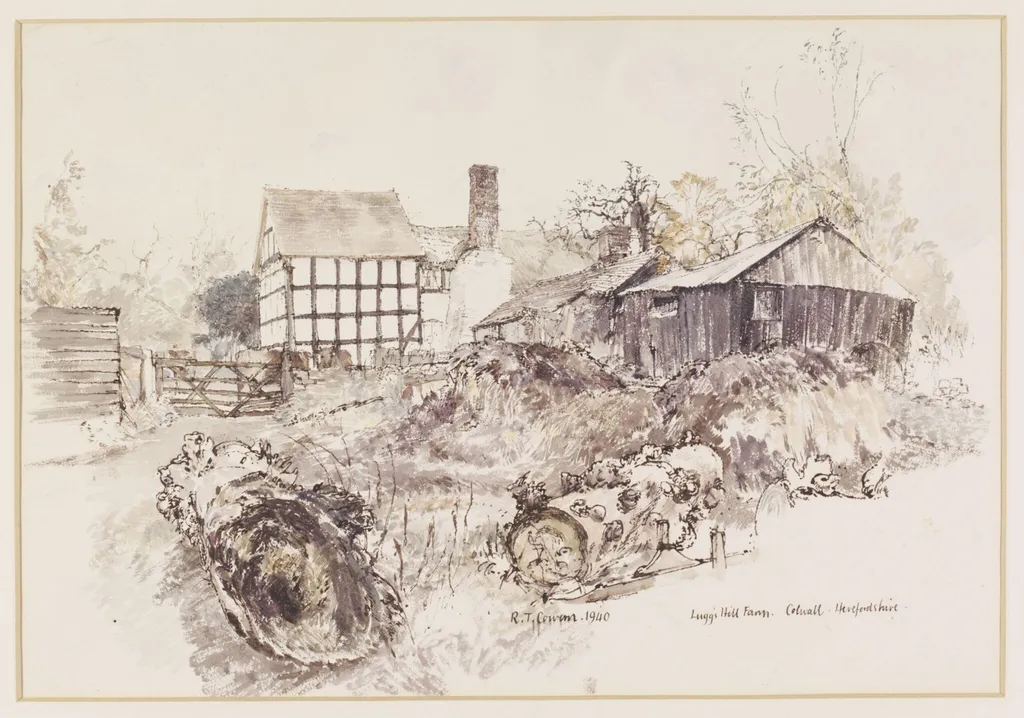 Lugg's Hill Farm, Colwall, by Cowern, watercolor, 1940