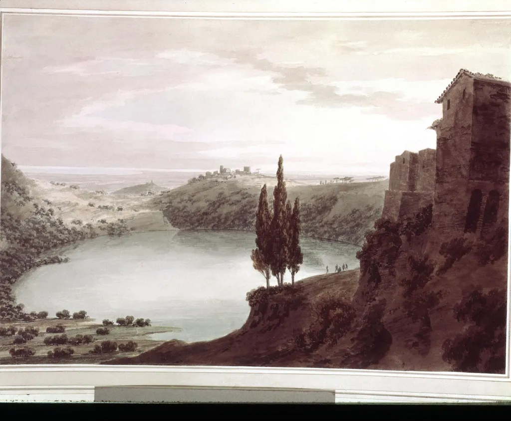 The Lake of Nemi, by Cozens, watercolor