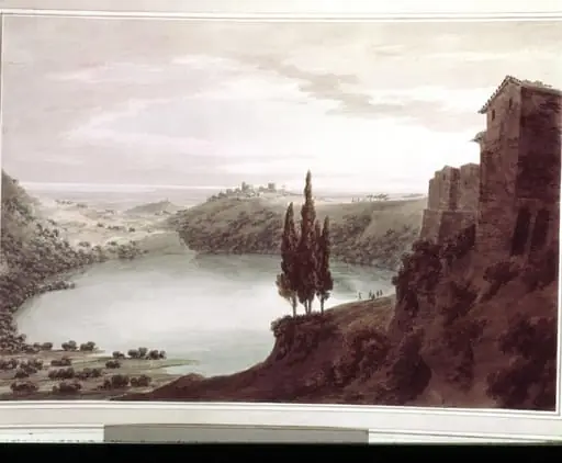 The Lake of Nemi, by Cozens