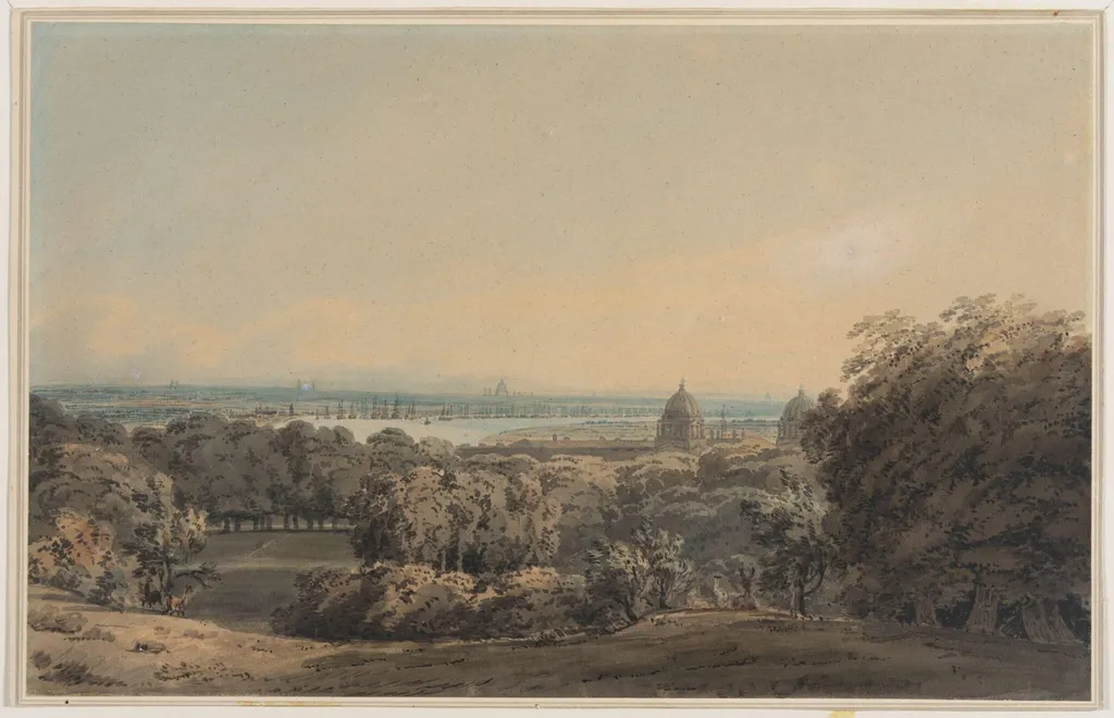 The Thames at Greenwich, by Cozens, watercolor, 1750