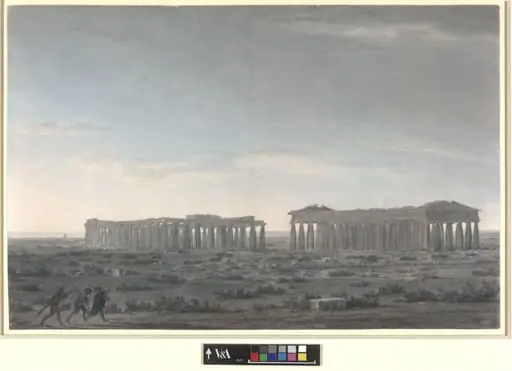 The Two Great Temples at Paestum, by Cozens